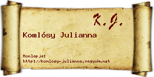Komlósy Julianna névjegykártya